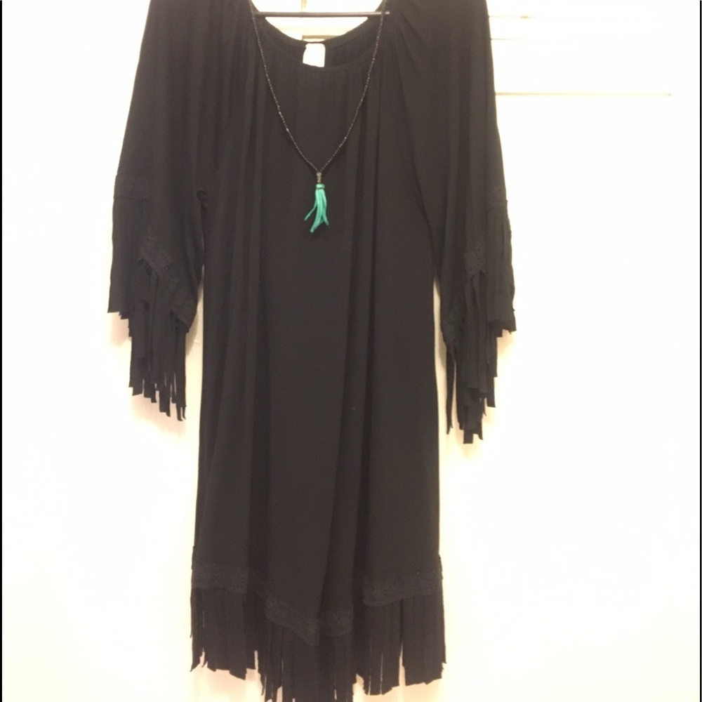 Black Fringe Dress