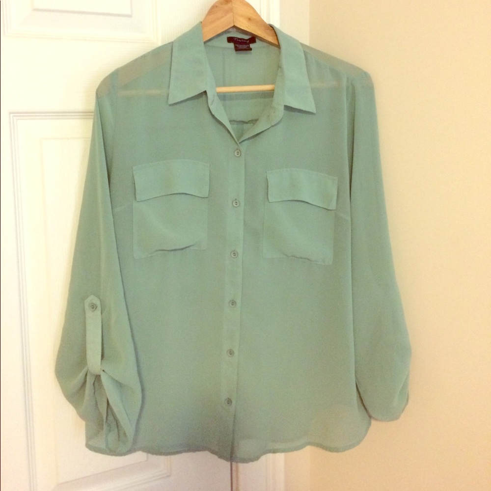 Turquoise Button Blouse