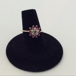 10K Yellow Gold Ruby & Diamond Ring