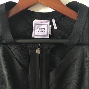 Black bandage dress with zipper and cutout