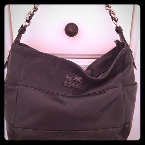 Coach leather shoulder handbag & wallet