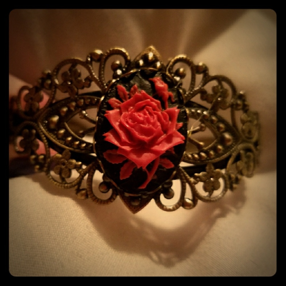 Beautiful rose cameo cuff!