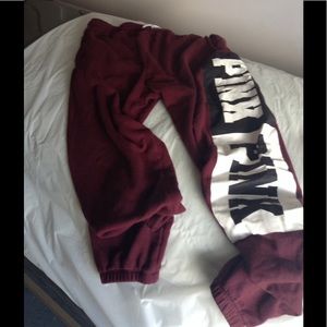 Pink sweatpants maroon