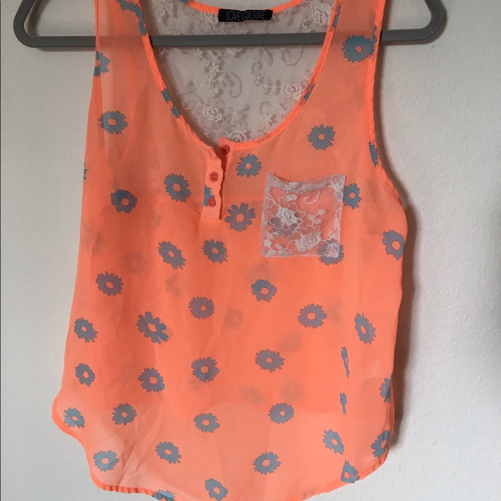 Bright orange tank top