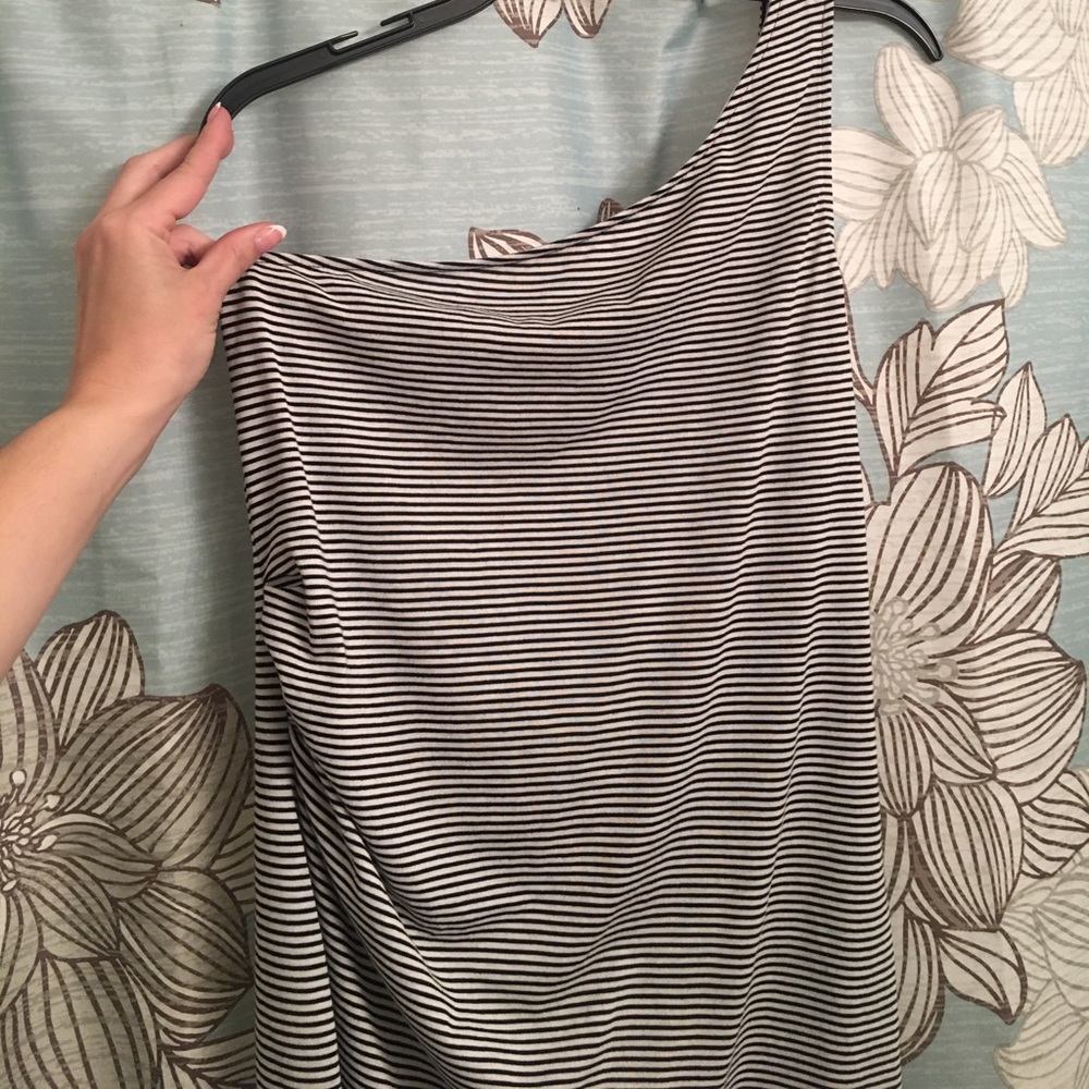 One shoulder striped dress