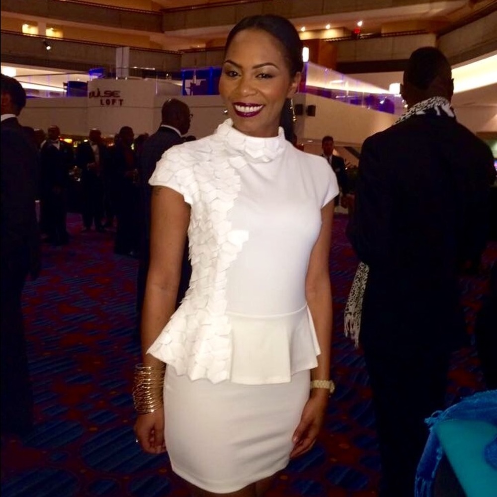White Dress with Leather detail...