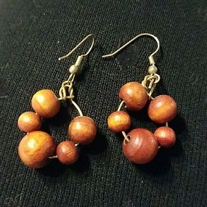 Handmade Wood bead earrings