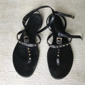 Burberry studded t strap flat sandal