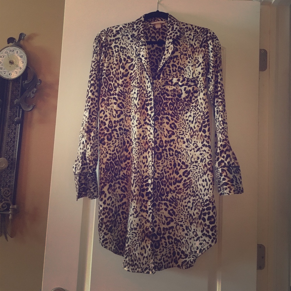 Victoria's Secret leopard print satin sleep-shirt