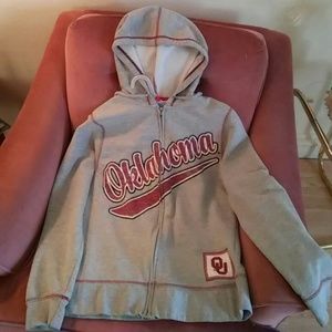 OU Oklahoma Hoodie, grey, size Large