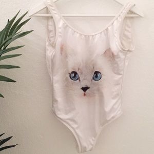 White Wildfox cat one piece in Small