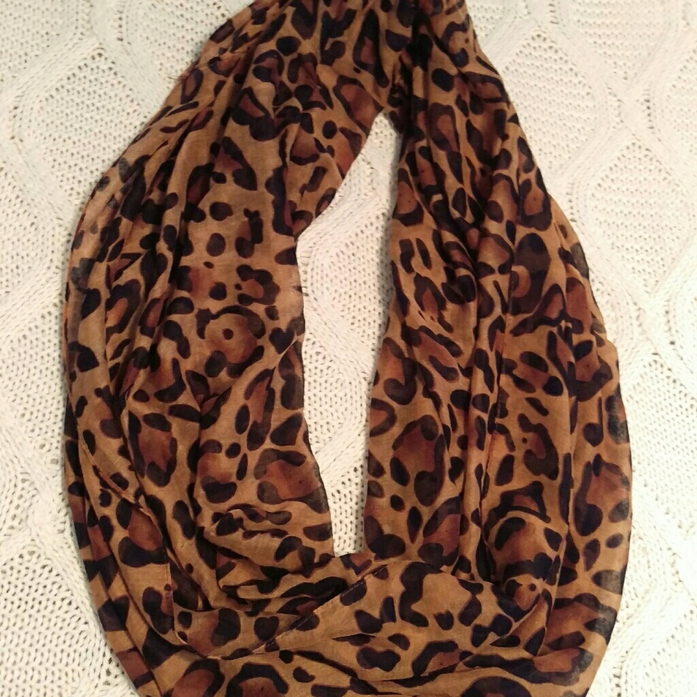 Charming Charlie leopard print infinity scarf