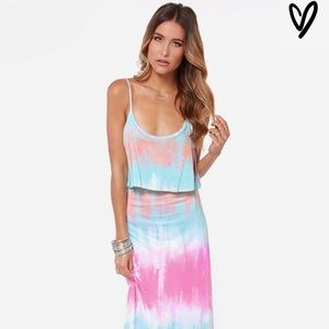 Tie-dye blue maxi dress