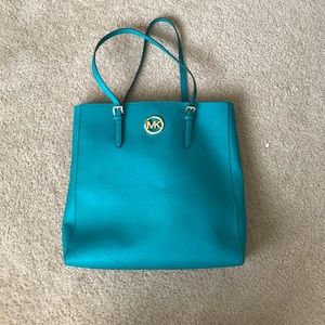 Michael kors carryon teal leather purse