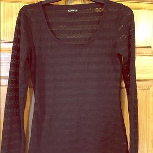 Express long sleeve lace detail tee