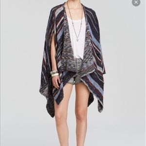 Free People Big Trail Poncho in Indigo Combo