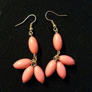Pink add gold bead earrings