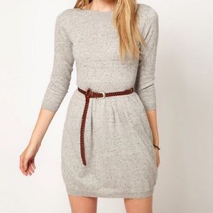 ASOS Knitted Dress - Boat Neck, Gray