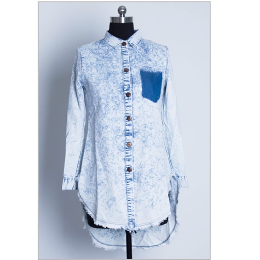Stylish Denim Mini Shirt Dress