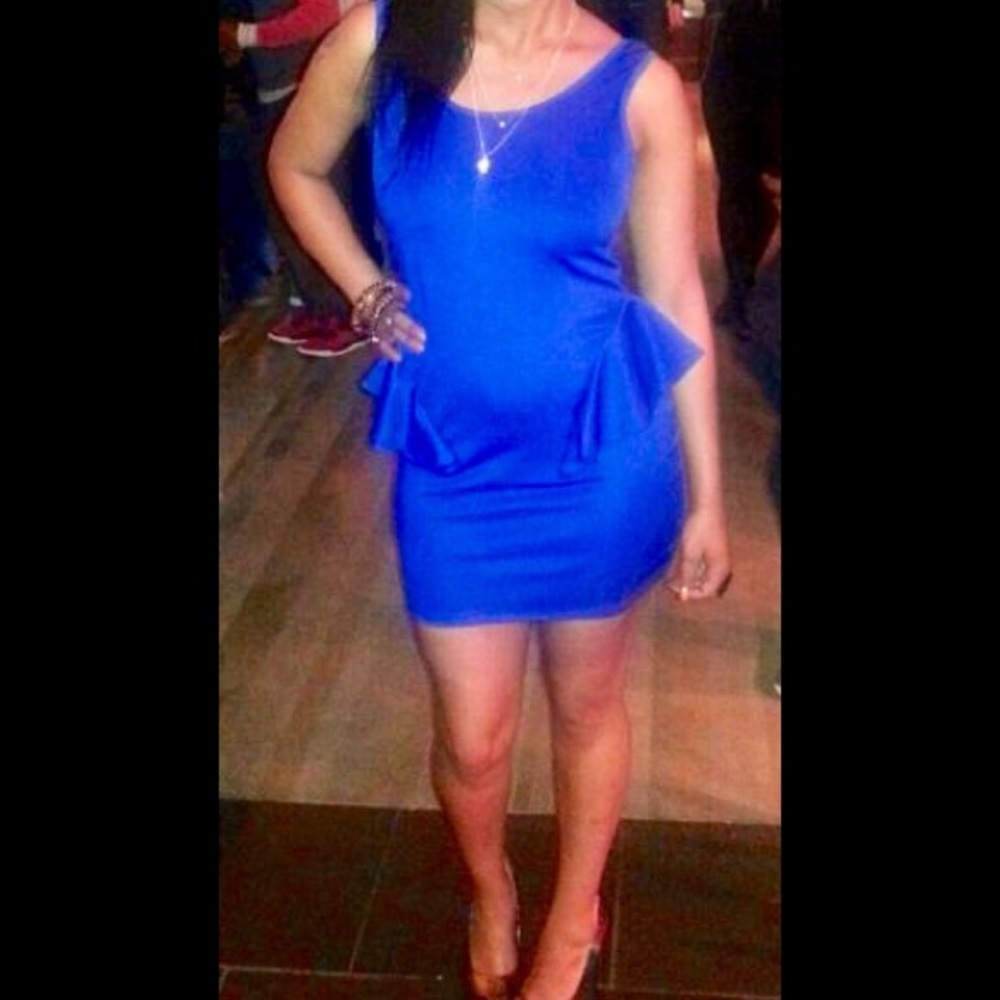 !!!SOLD!!! Electric Blue Body Con Mini Dress