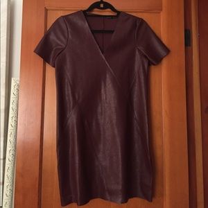 Zara Oxblood Pleather Dress