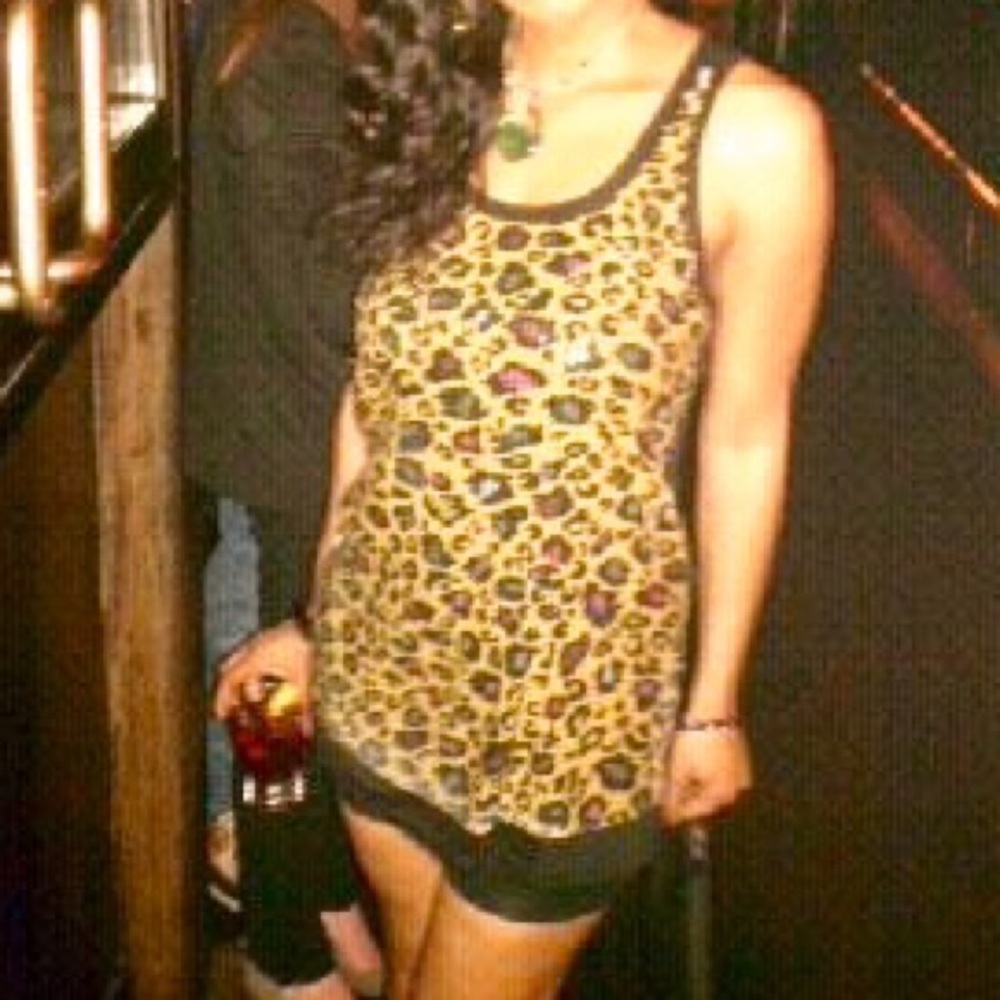 Sequin Multi Colored, Leopard Print Mini Dress - image 1