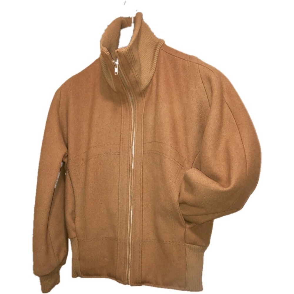 Vintage Camel Wool Bomber Jacket by Jupiter Paris