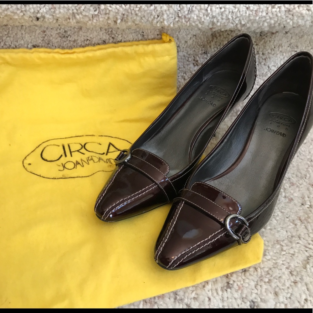 Burgundy patent leather heals