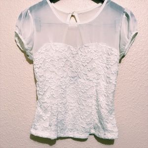 Beautiful Pure White Peplum Top size Small