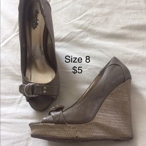 Beige Wedges with buckle