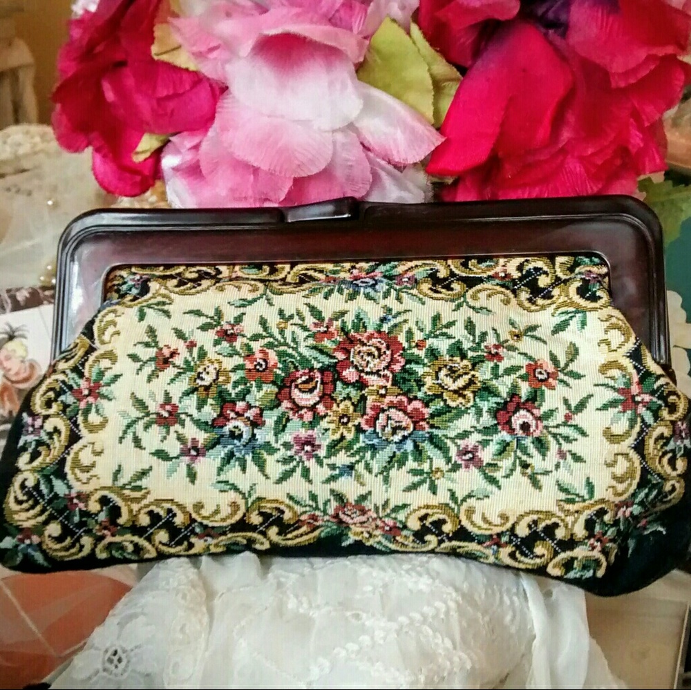 Vintage Tapestry Clutch Purse - Picture 1 of 5