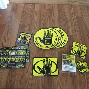 Bundle of Body Glove stickers with blow up hand