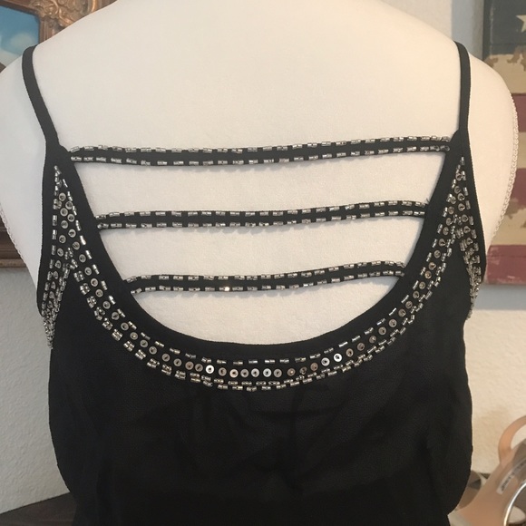 Black beaded midi cocktail dress NWT - Picture 3 of 5