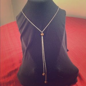 Tigers Eye Chain Lariat Necklace