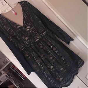 SOLD!!!!!!------ Dark green lace dress