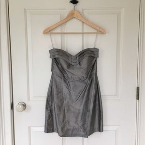 Sleeveless Pewter Mini Dress