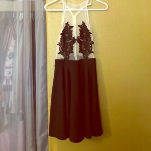 Sheer floral skater dress