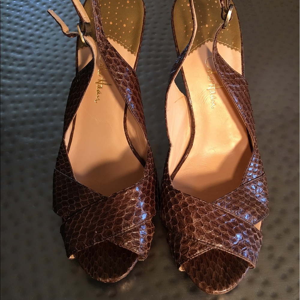 Cole Haan Brown Snake Skin Look Heels