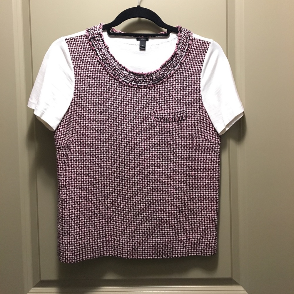 JCrew tweed blouse tee xs