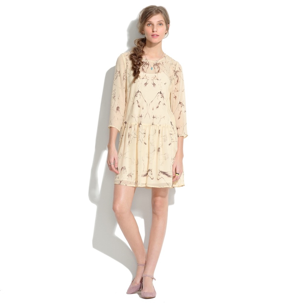 Madewell Sketchyard Horses Dress Size 10