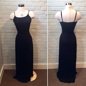Old Navy Black Maxi Dress W/ Adjustable Straps