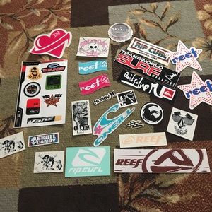 Variety of surf stickers
