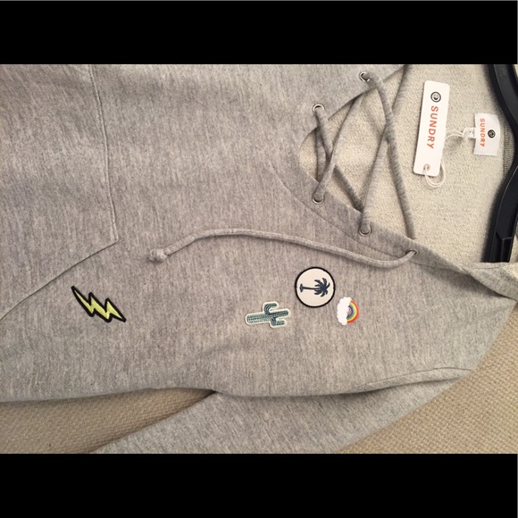 Sundry lace up sweatshirt with hood - Picture 2 of 2