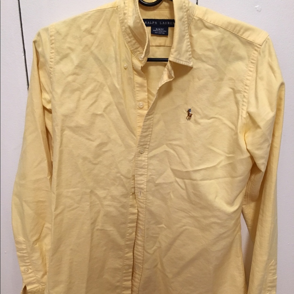 Ralph Lauren Yellow Button Down Slim Fit