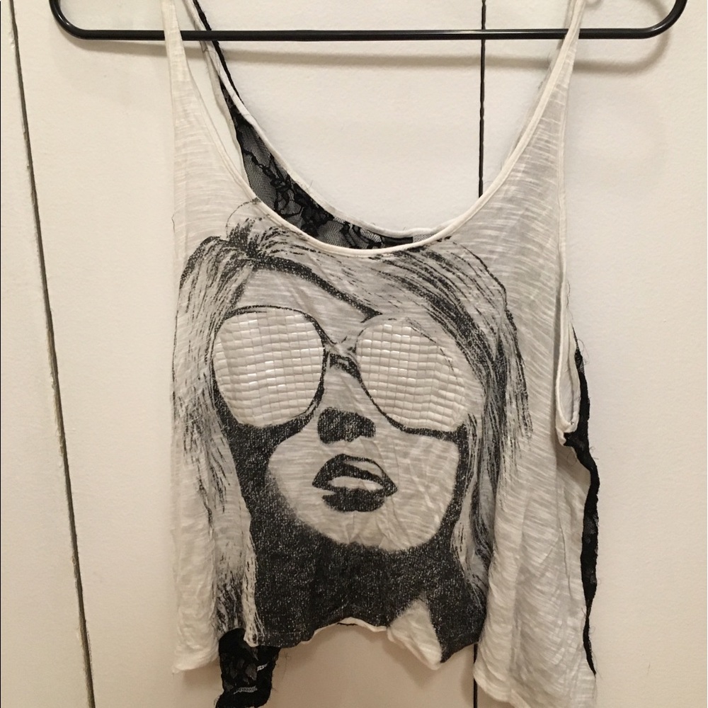 Sunglasses Girl Tank crop