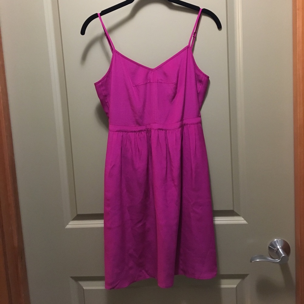 Madewell fuchsia silk party dress
