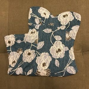 Sweetheart top delicate floral print mini dress