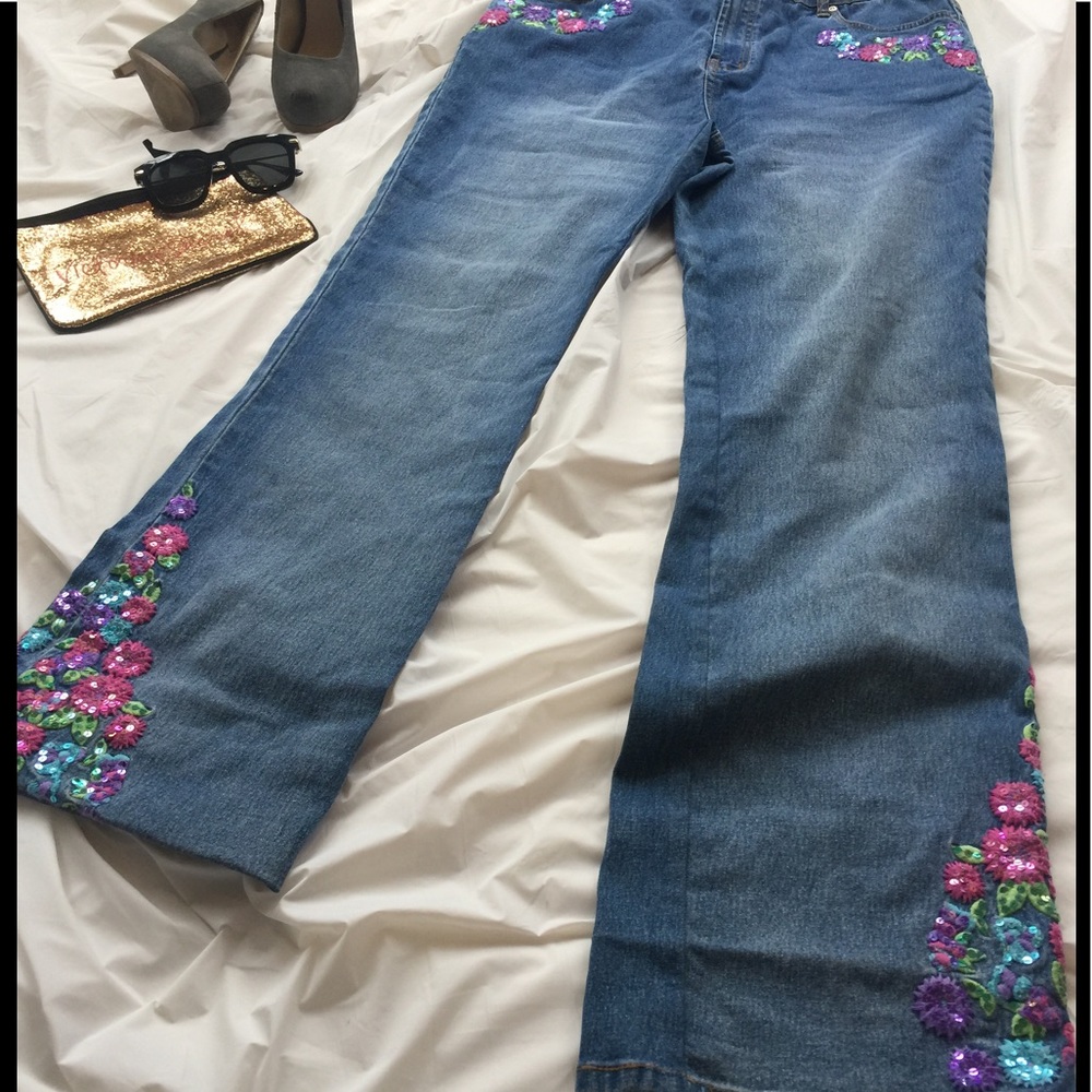 Diane Gilman embellished jeans - Picture 1 of 5
