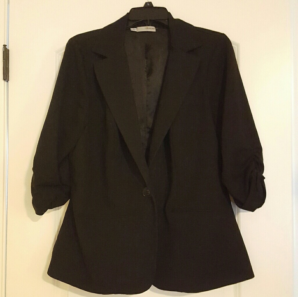 Maurices button jacket blazer with ruched sleeves