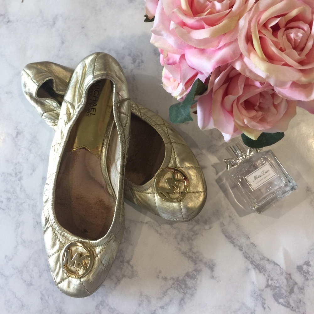 $15 bundled Michael Kors (MMK) Gold Quilted Ballet